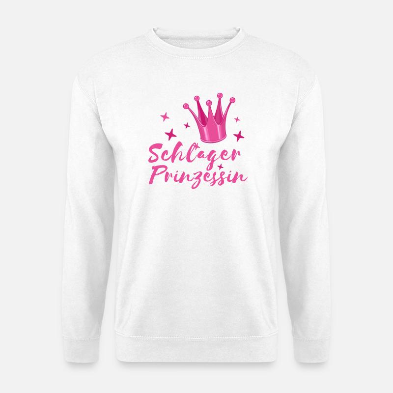 Schlager Prinzessin Schlagerfan Krone Volksmusik - Unisex Pullover - Weiß