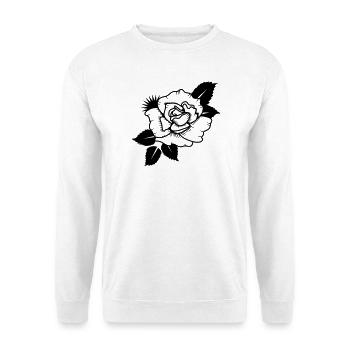 Abstrakte Rote Rose Minimalistische Floral Grafik - Unisex Pullover - Weiß - Vorne