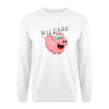 Wildsau - Unisex Pullover - Weiß - Vorne - Alina (178cm) & Michal (187cm)