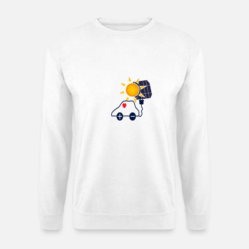 Solar Power Car with Solar Panel - Unisex Sweatshirt - white