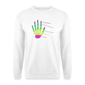 Hand Knochen Anatomie Mensch Evolution Physio - Unisex Pullover - Weiß - Vorne