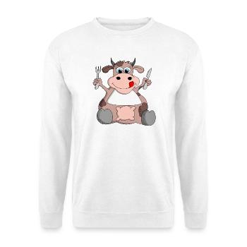 Ulkige Kuh hat Hunger - Unisex Pullover - Weiß - Vorne