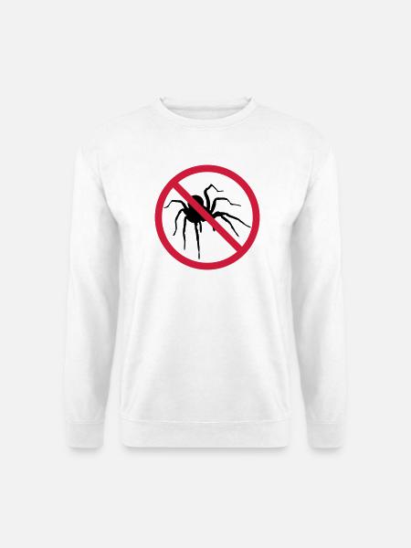 ingen edderkop forbudt skjold edderkop design cl - Unisex sweater - hvid