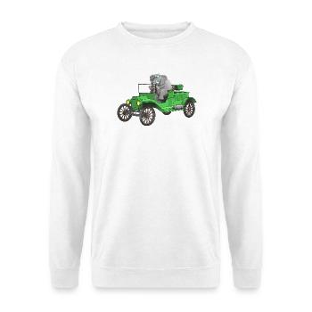 Vintage car cartoon funny - Unisex Sweatshirt - white - Front