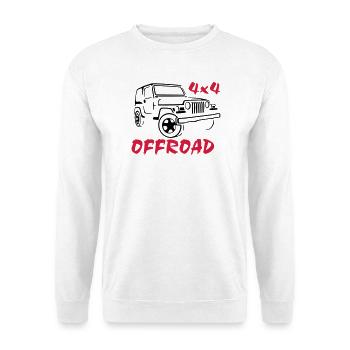 4x4 Offroad Jeep T-Shirt - Unisex Pullover - Weiß - Vorne