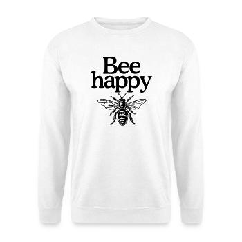 Bee happy - Sweat-shirt Unisexe - blanc - Devant