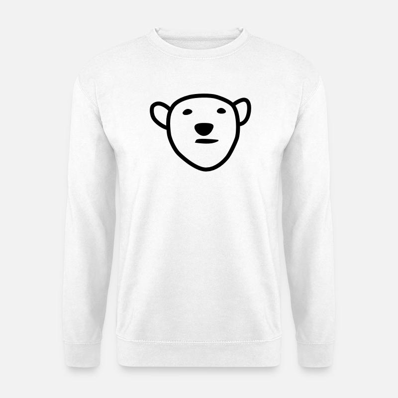 Polar bear head - Unisex Sweatshirt - white