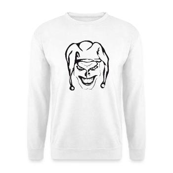 Evil joker Digitalprint template - Unisex Sweatshirt - white - Front