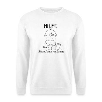 Hilfe, mein Papa ist Jurist - Unisex Pullover - Weiß - Vorne