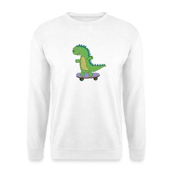 Dino doux skateboard, dinosaure, enfants de patinage - Sweat-shirt Unisexe - blanc - Devant
