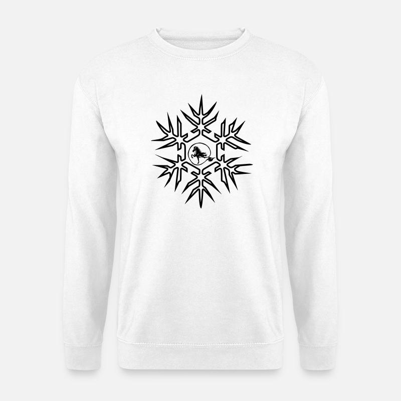 Islandpferd mit Eiskristall tolles Wintermotiv - Unisex Pullover - Weiß