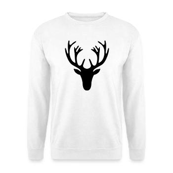 Hirschgeweih - Unisex Pullover - Weiß - Vorne