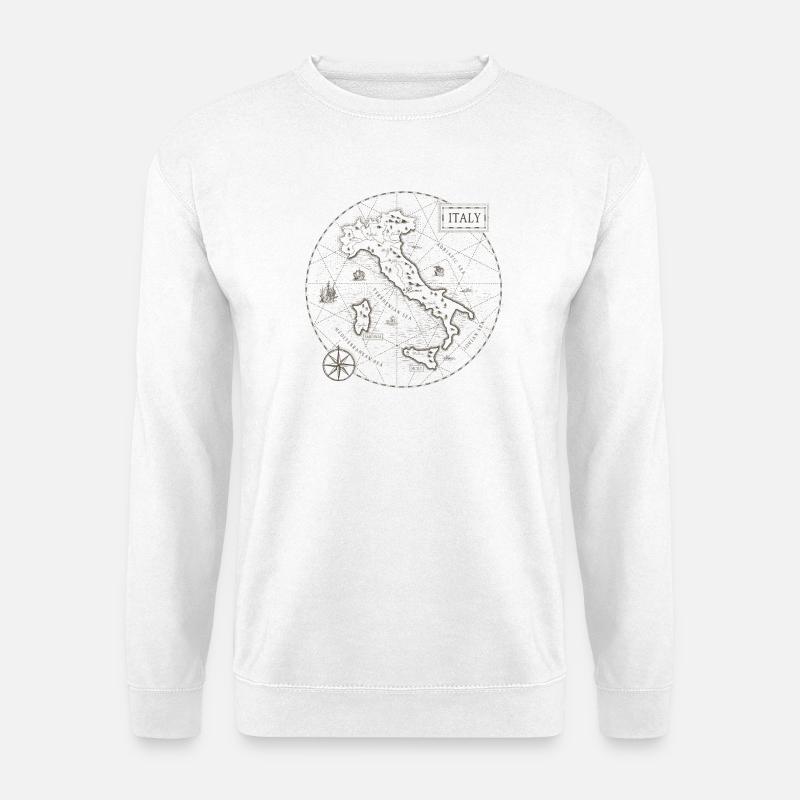 Vintage Karte Italien - Unisex Pullover - Weiß