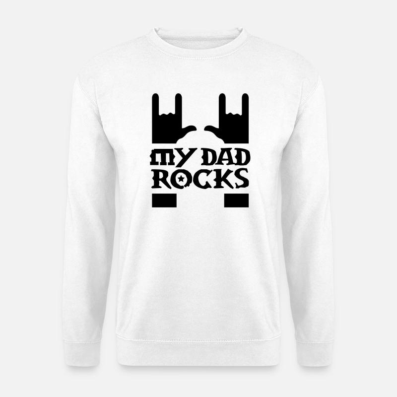 papa - my dad rocks - Unisex Pullover - Weiß