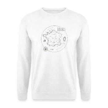 Vintage Karte Frankreich - Unisex Pullover - Weiß - Vorne