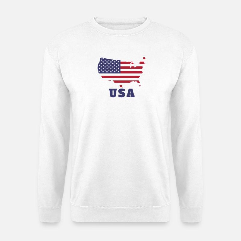Flaggen-Silhouette USA - Unisex Pullover - Weiß