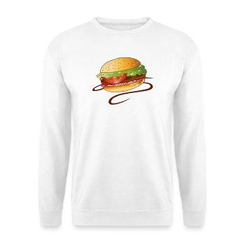 Burger Fast Food Junk Snack BBQ BBQ - Unisex Sweatshirt - white - Front
