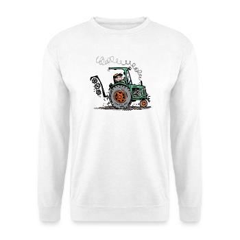 Grüner Traktor Cartoon - Unisex Pullover - Weiß - Vorne