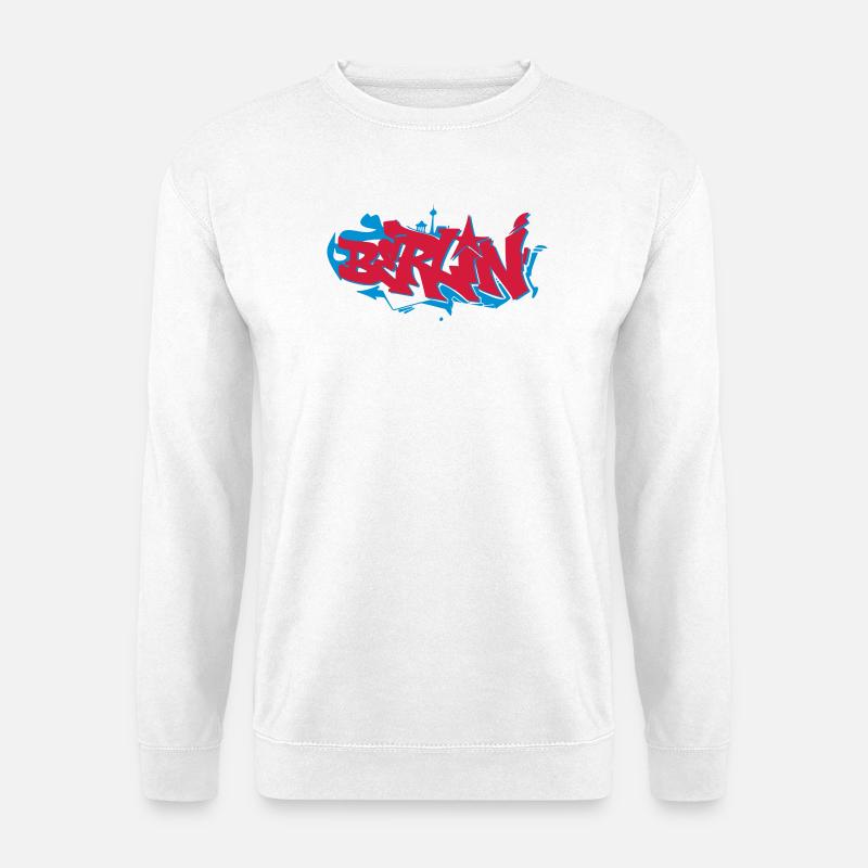 Berliner Graffiti Skyline - Unisex Pullover - Weiß