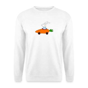Lapin dans la voiture, Pâques, lapin de Pâques, chemise pour enfants - Sweat-shirt Unisexe - blanc - Devant