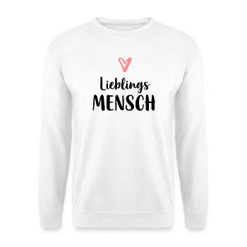 Lieblings Mensch Herz Geschenk Vatertag Geburtstag - Unisex Pullover - Weiß - Vorne