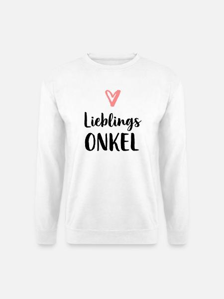 Lieblings Onkel Herz Geschenk Geburtstag - Unisex Pullover - Weiß