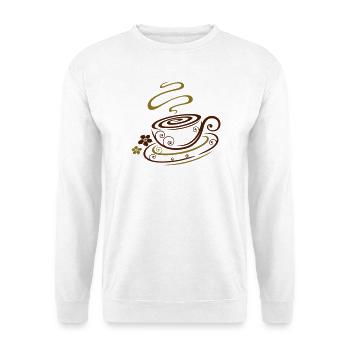 Filigree coffee cup with floral elements. - Unisex Sweatshirt - white - Front