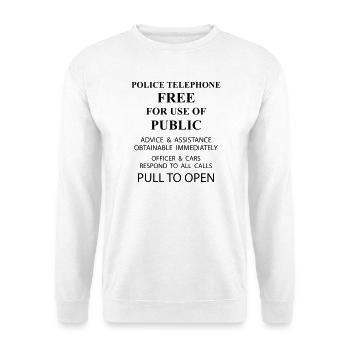 police box text - Unisex Sweatshirt - white - Front