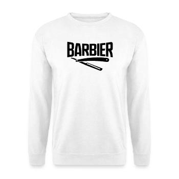 barber barber viking bart beard hairdresser sticker - Unisex Sweatshirt - white - Front
