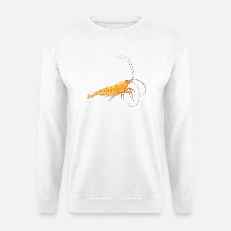 Goldene Garnele Illustration - Unisex Pullover - Weiß