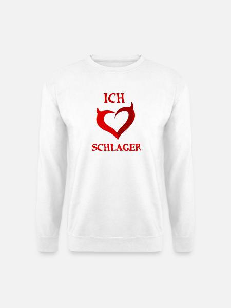 Ich Liebe Schlager Musik Schlagermusik Herz Spruch - Unisex Pullover - Weiß