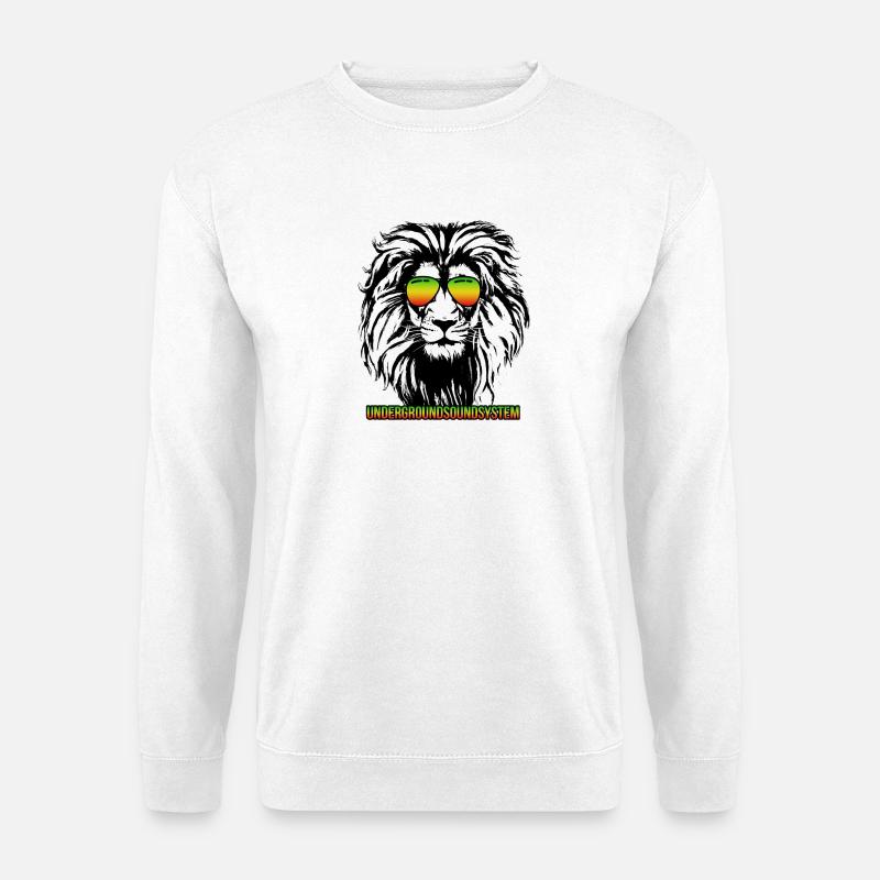 Löwe Regenbogen Sonnenbrille - Unisex Pullover - Weiß