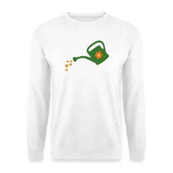 Blumen gießen Gießkanne (dunkel) - Unisex Pullover - Weiß - Vorne