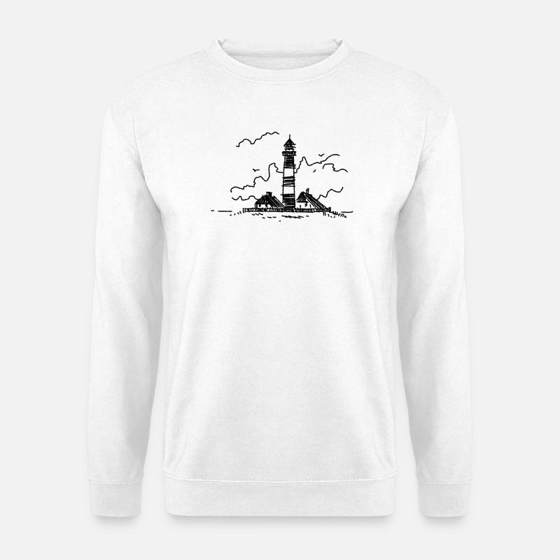 Leuchtturm Westerhever - Unisex Pullover - Weiß