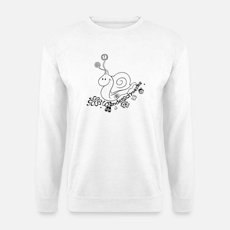 Snail with compass, binoculars, ladybird - Unisex Sweatshirt - white