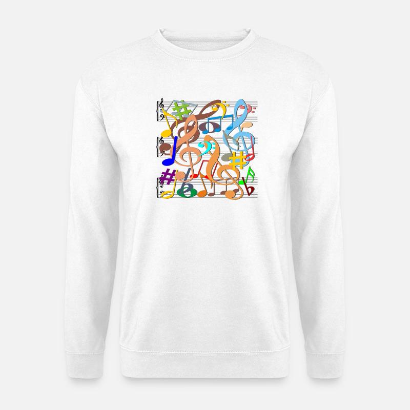 Musiknoten - Unisex Pullover - Weiß