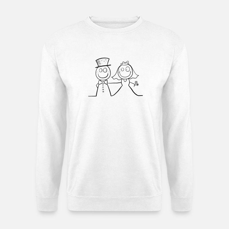 Lustiges Hochzeit Brautpaar - Unisex Pullover - Weiß