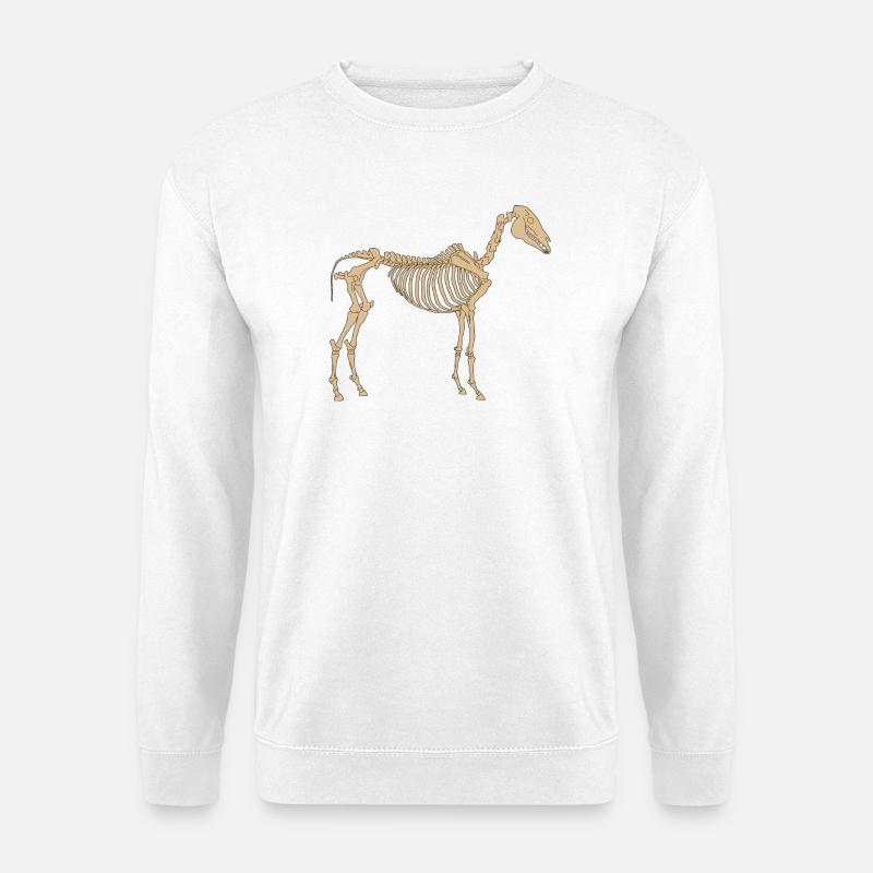 Paläolithisches Skelettpferd - Unisex Pullover - Weiß