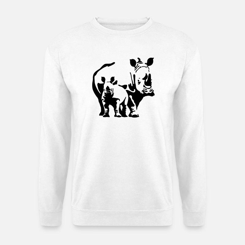 Nashorn - Unisex Pullover - Weiß