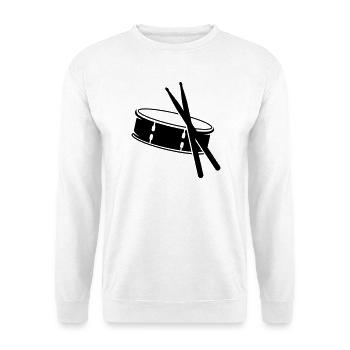 Trommel und Sticks - Unisex Pullover - Weiß - Vorne