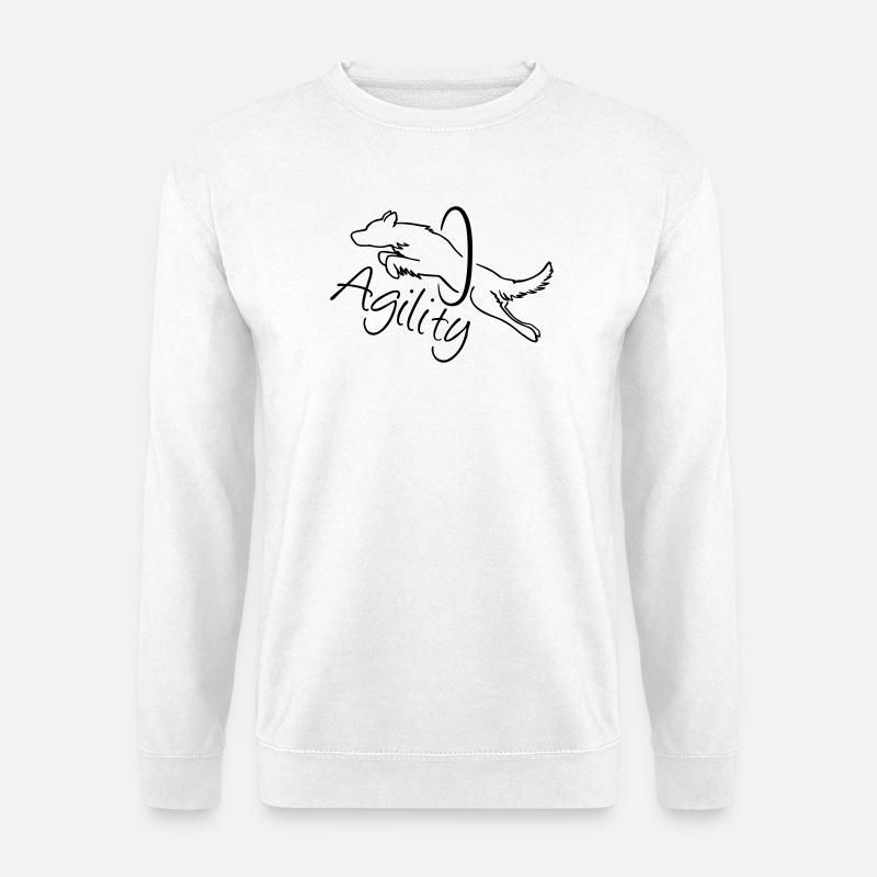 Agility Dog with hoop - Unisex Pullover - Weiß