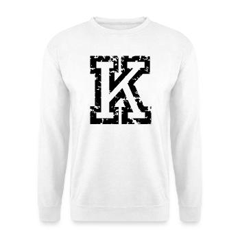 K (Vintage Weiß) Buchstabe K - Unisex Pullover - Weiß - Vorne