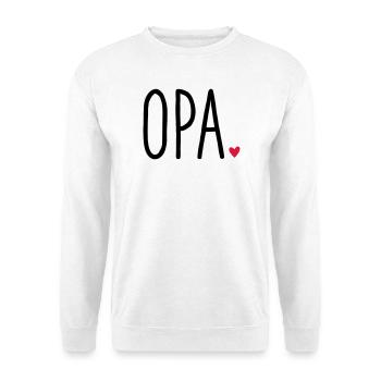 Opa Herz - Geschenk Enkel Liebe - Unisex Pullover - Weiß - Vorne