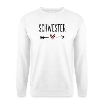 Schwester Herz Pfeil Liebe Freundin Geschenk - Unisex Pullover - Weiß - Vorne