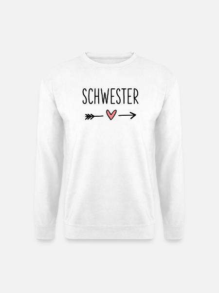 Schwester Herz Pfeil Liebe Freundin Geschenk - Unisex Pullover - Weiß
