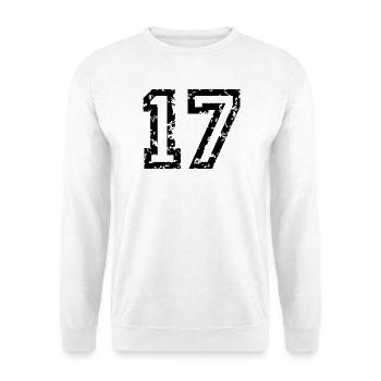 Zahl 17 - Nummer 17 (Vintage Weiß) Nr.17 - Unisex Pullover - Weiß - Vorne