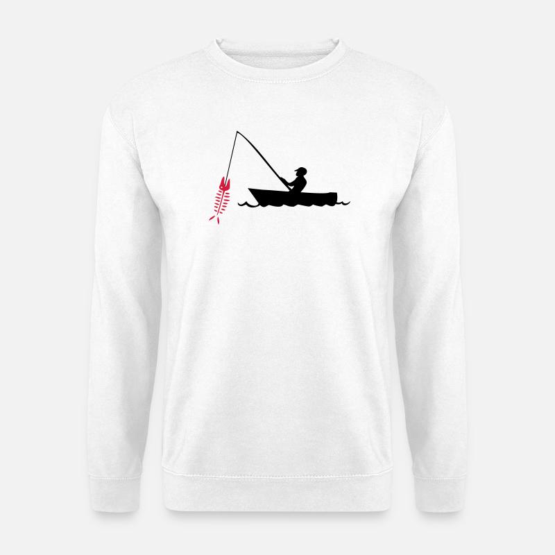 angler angeln fischen - Unisex Pullover - Weiß