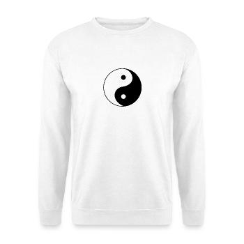 yin yang - Unisex Pullover - Weiß - Vorne - Alina (178cm) & Michal (187cm)