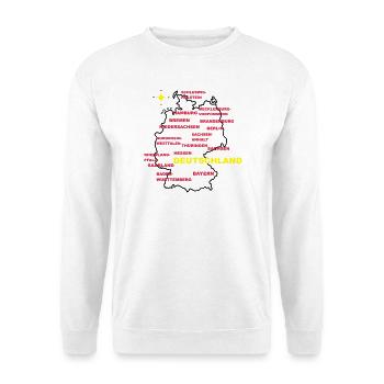 deutschland land karte - Unisex Pullover - Weiß - Vorne - Alina (178cm) & Michal (187cm)