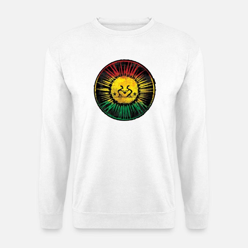 Rastafari Herz und Sonne Design - Unisex Pullover - Weiß